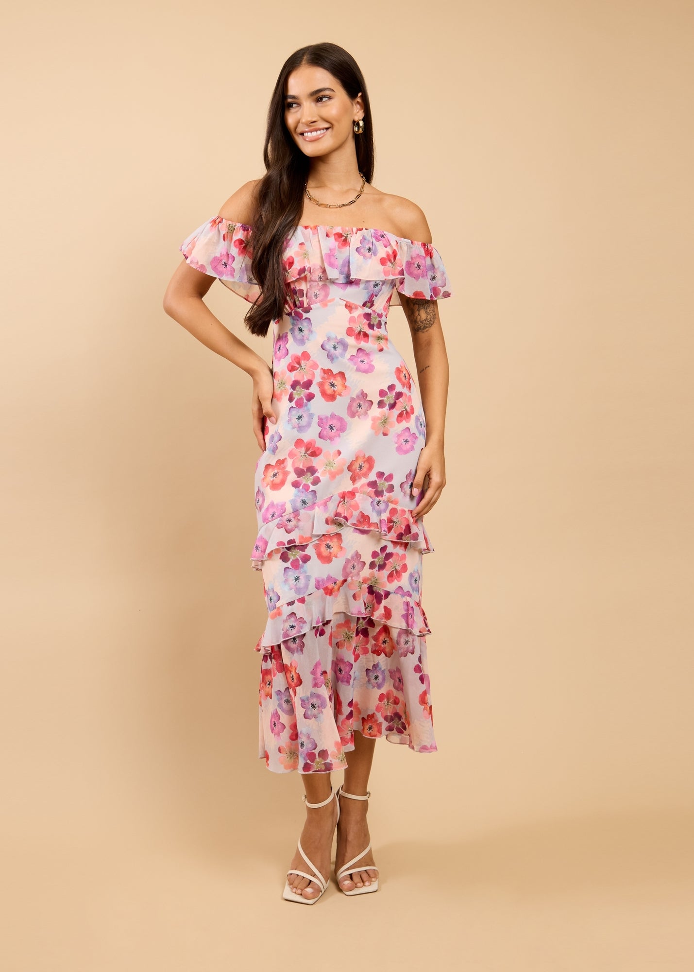 little mistress one shoulder dress Little Mistress one shoulder drape maxi satin dress with split in oyster grey