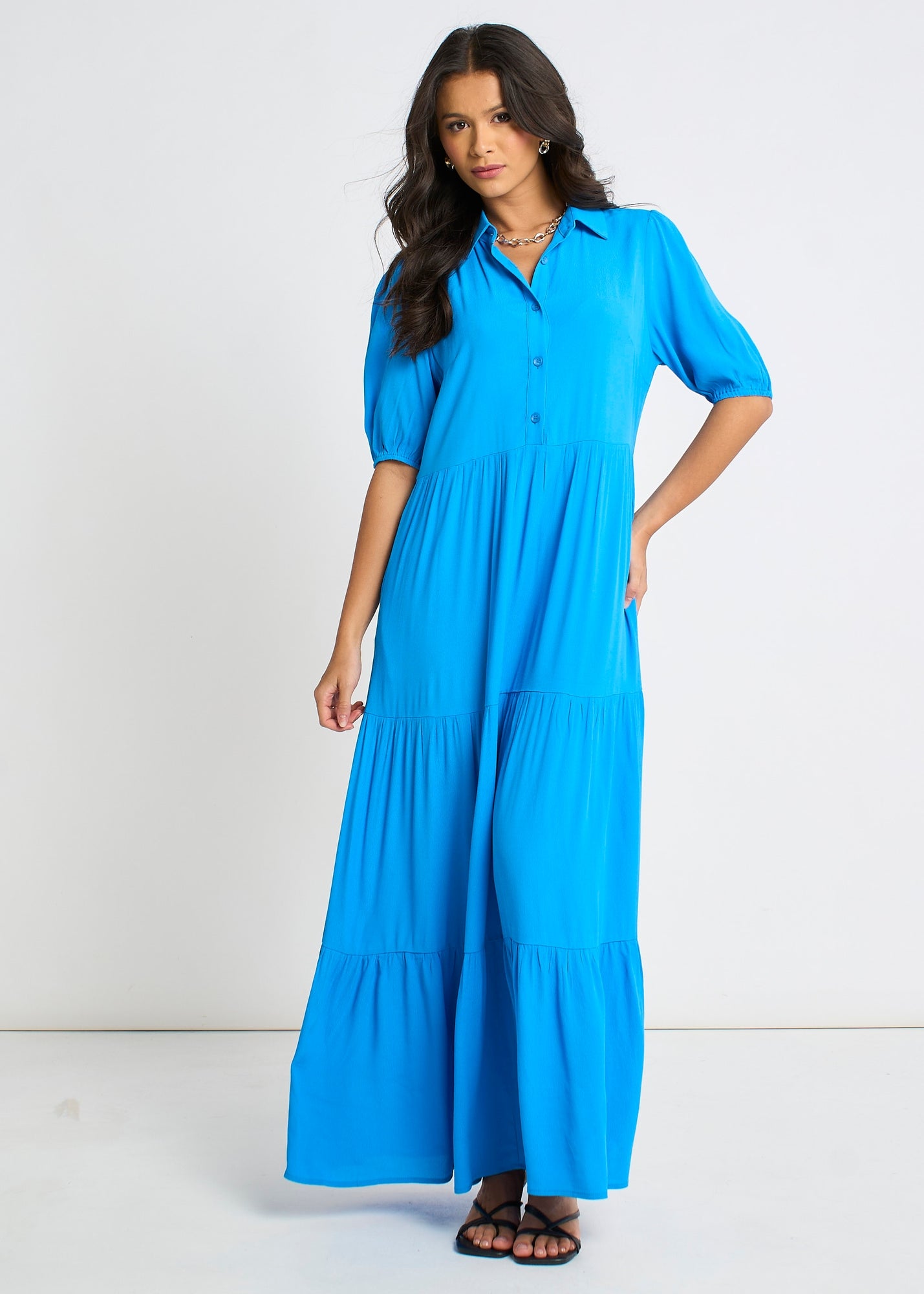 knee length dresses for ladies Amanda Lace Trim Maxi Dress in Light Sage