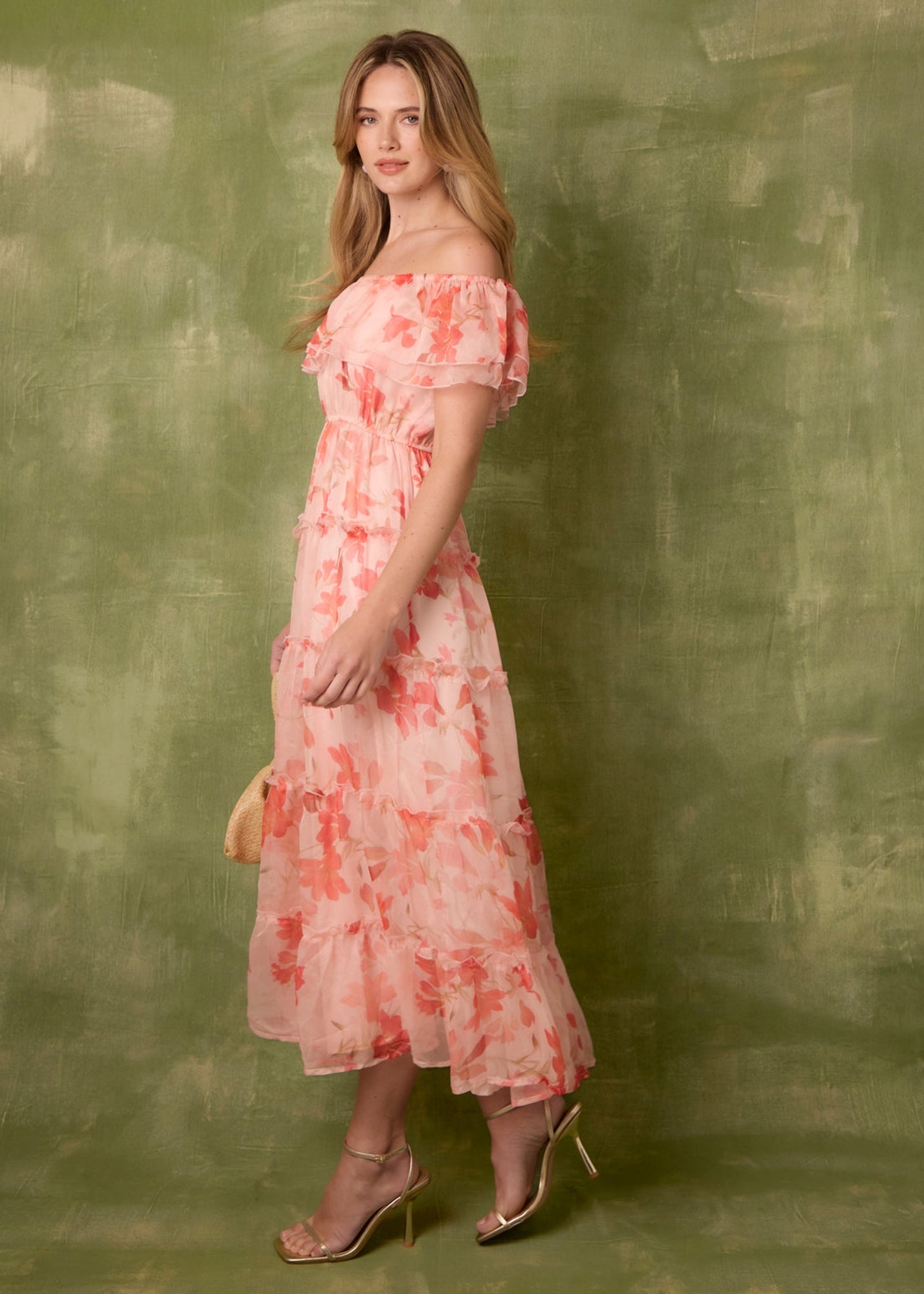 Gini London Mono Stencil Linen Mix Belted Trapeze Dress - S/M