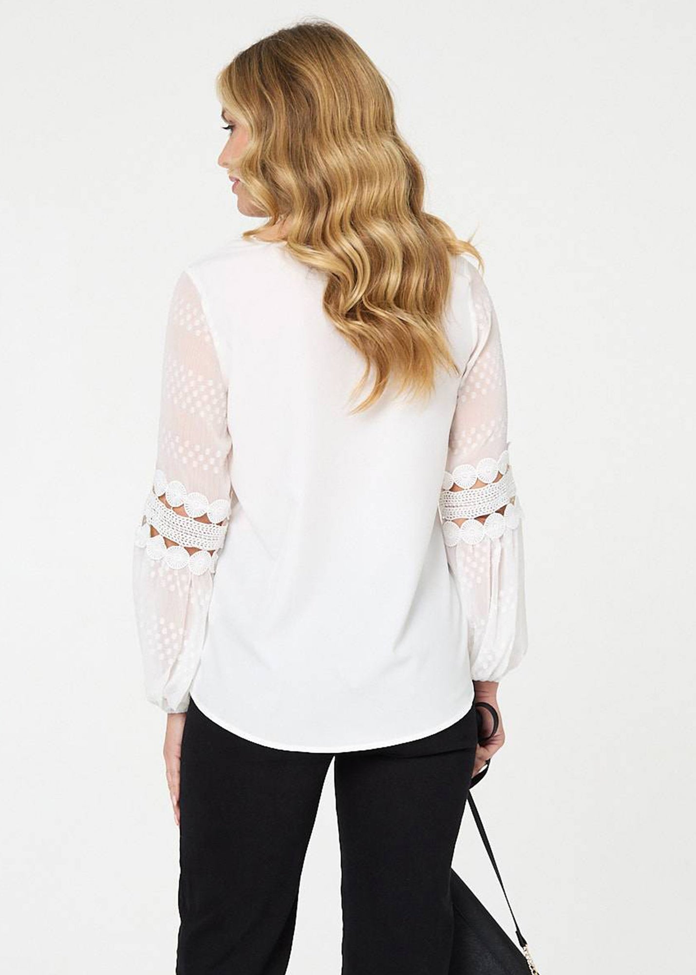 Izabel London White Lace Embroidered Relaxed Blouse - S/M | Matalan
