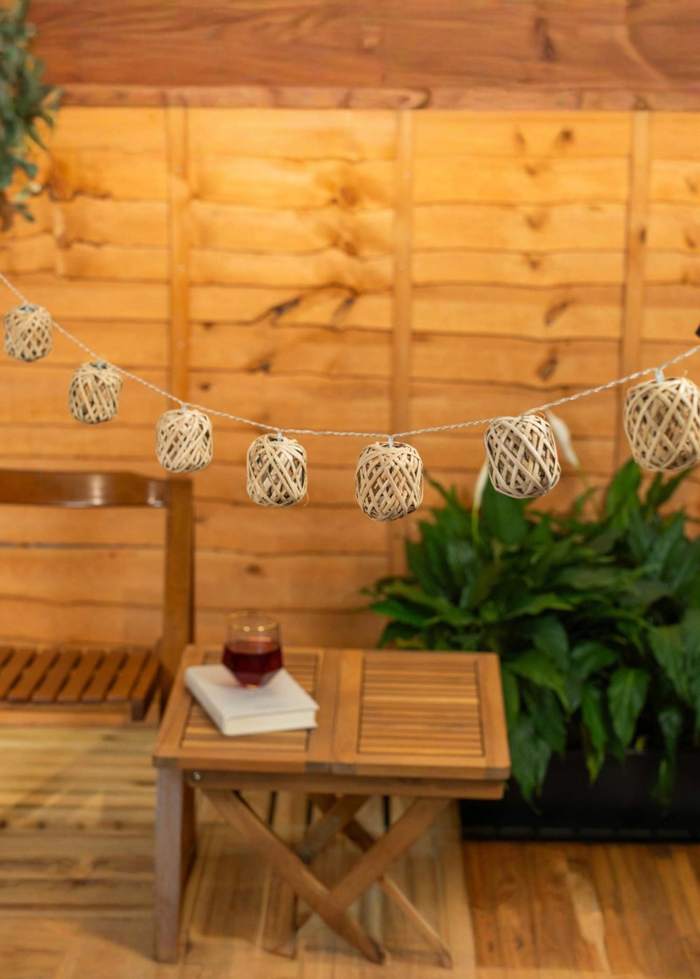 Security Rattan With String ValueLights Rattan String Lights X 10 - One Size | Matalan