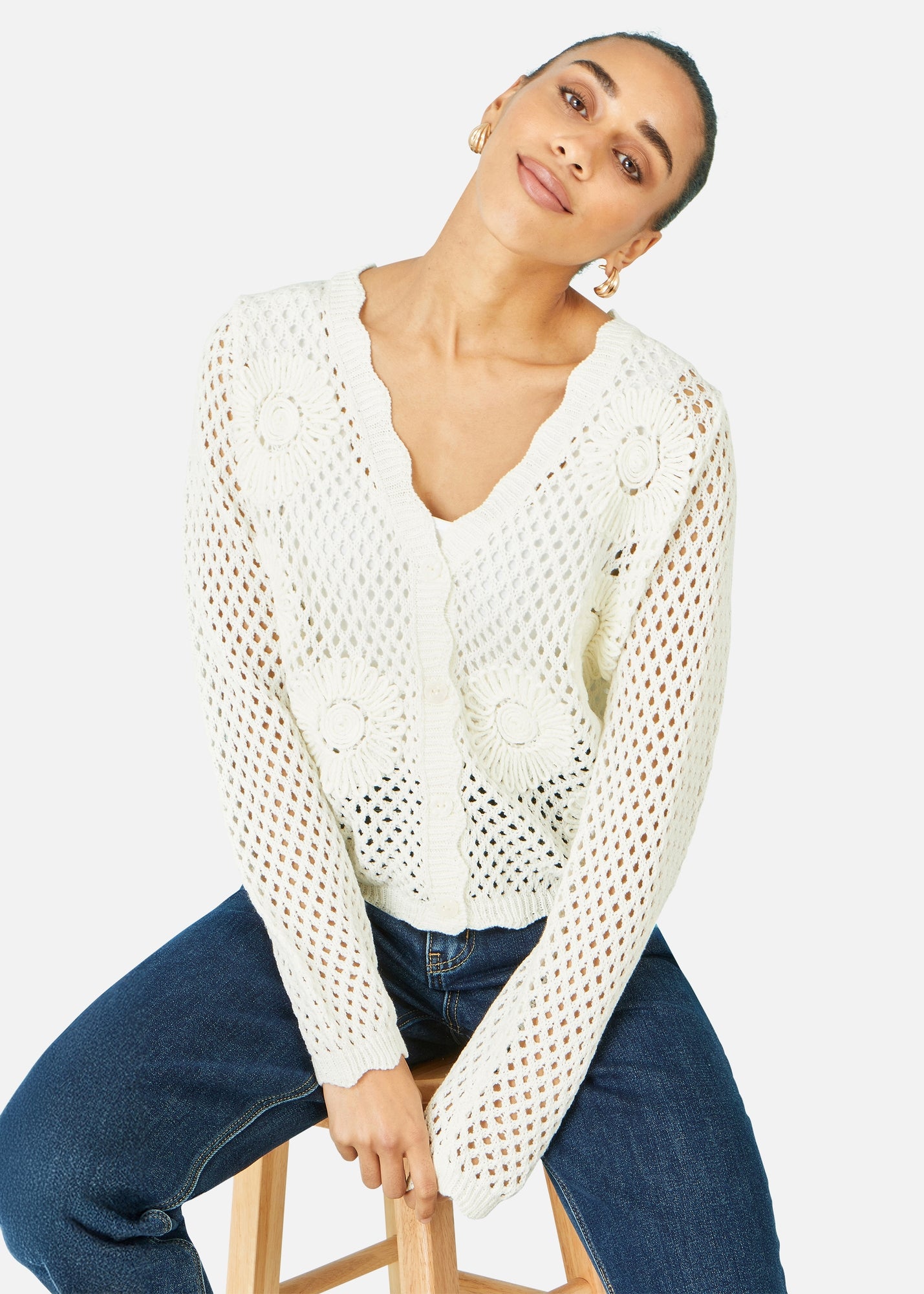 yumi Yumi Orange Knitted Stripe Relaxed Jumper | Yumi