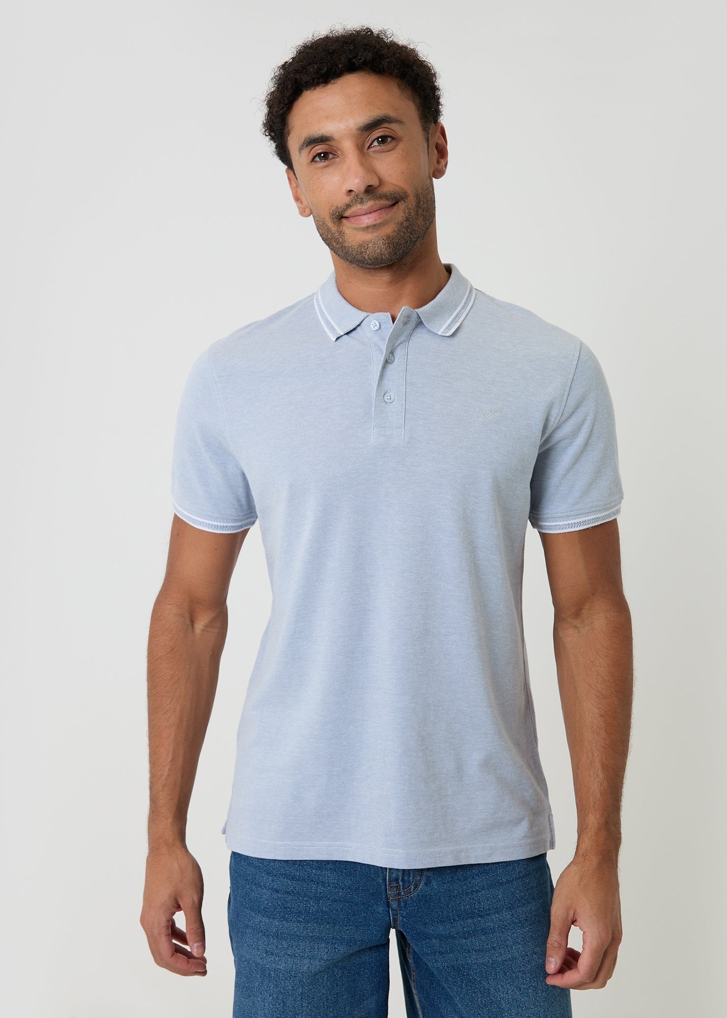 Threadbare Soft Green Two Tone Cotton Pique Polo Shirt - 2XL | Matalan