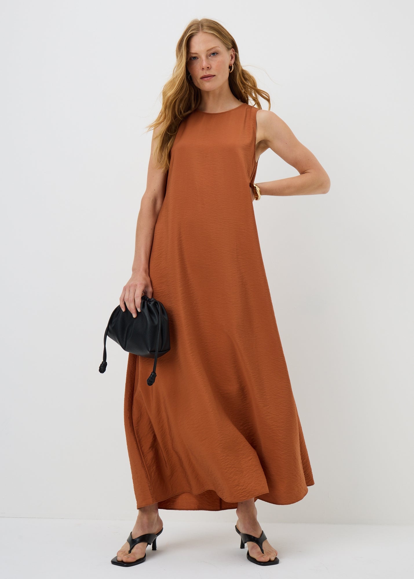CARAMEL GINGER DRESS ８Y Ginger Trapeze Maxi Dress - 8 | Matalan