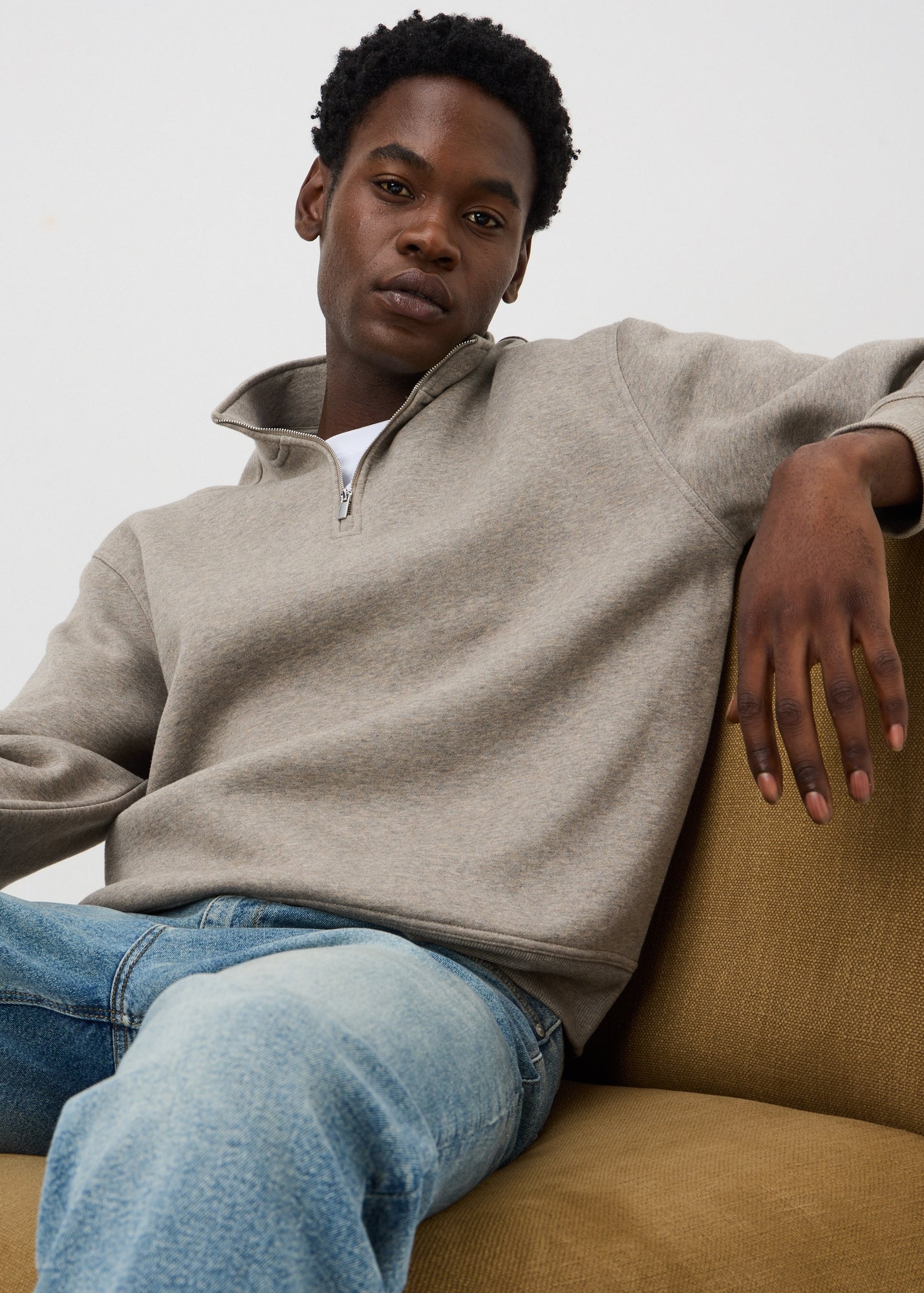 ma rian Ecru Relaxed 1/2 Zip Jumper - S | Matalan
