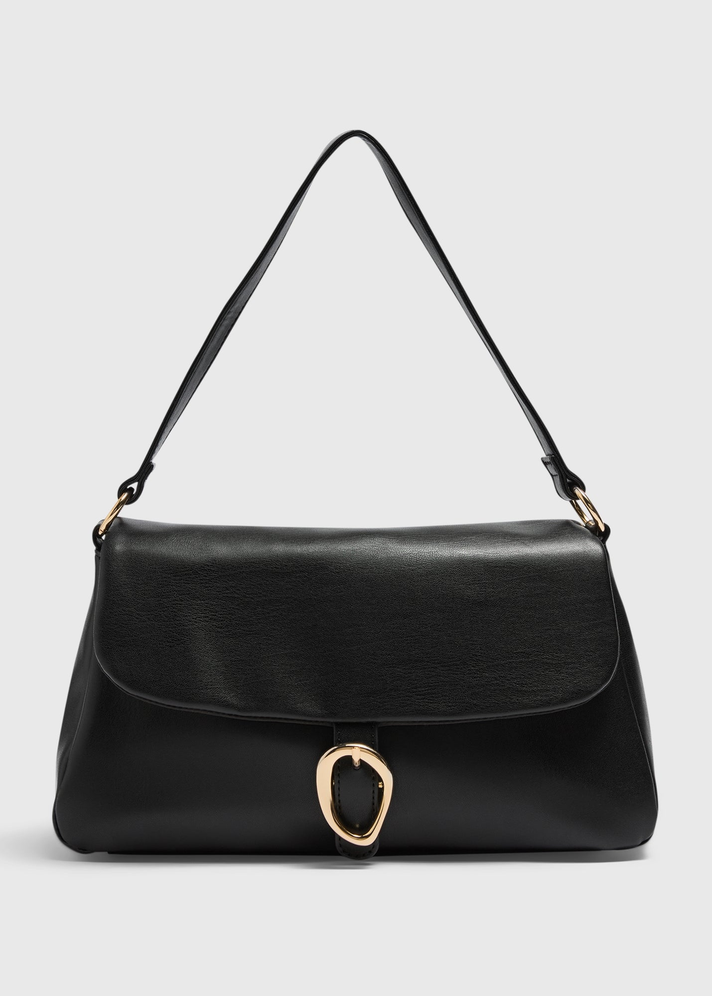 Black Buckle Hand Bag, view 2