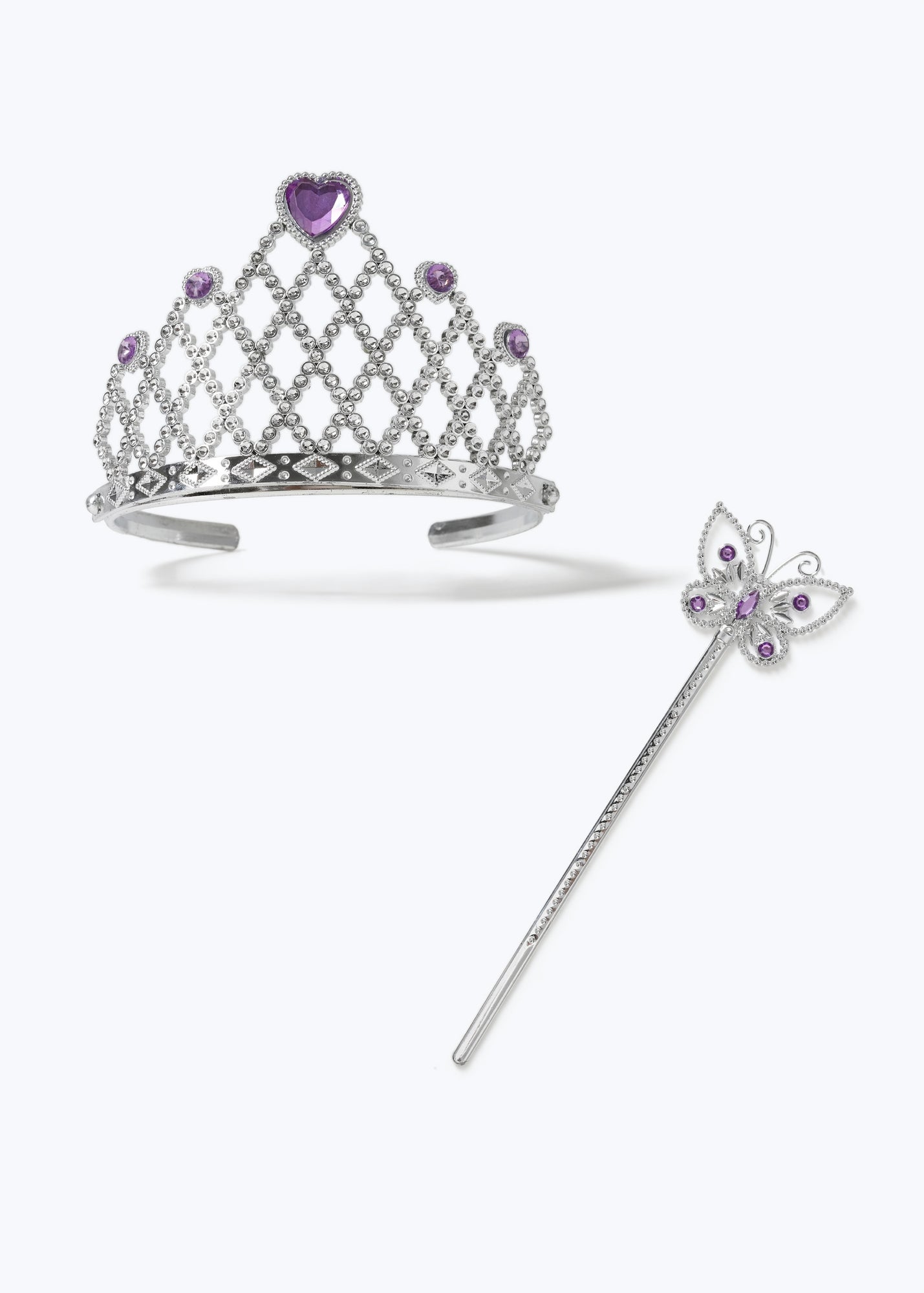 Flitzy Purple Tiara And Crown Set Silver - One Size | Matalan
