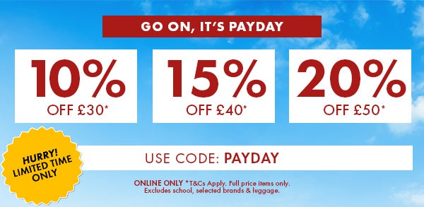 UP TO 20% OFF WITH CODE: PAYDAY