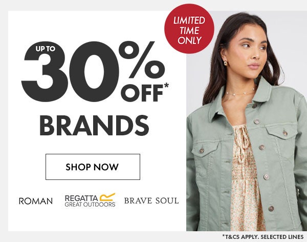 Up to 30% off brands*