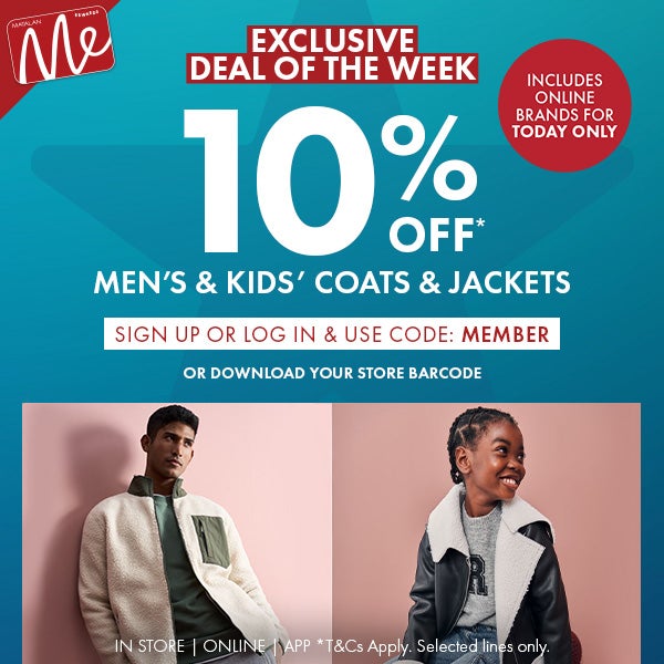 Matalan Me 10% Off Men's & Kids' Coats & Jackets