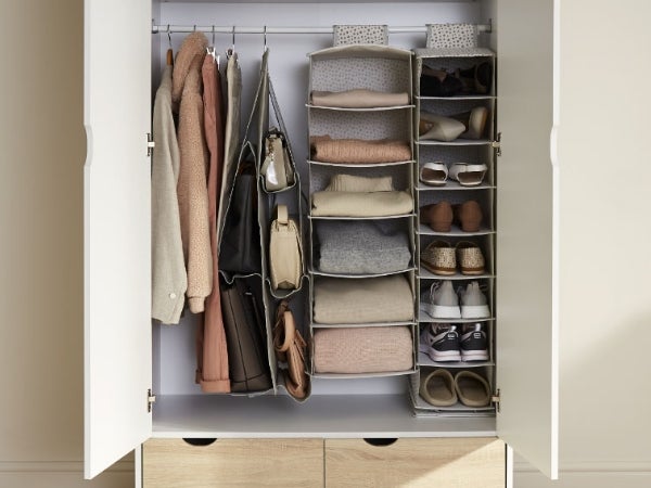 Wardrobe storage and organisation ideas for a tidy bedroom