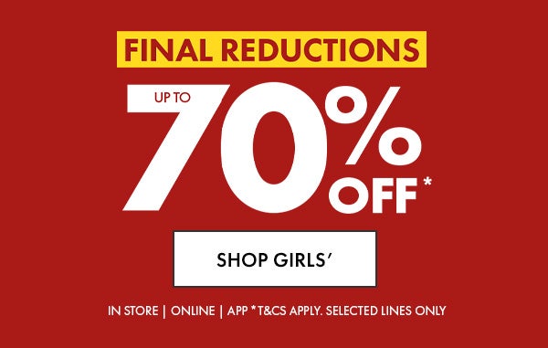 Final Reductions - Up to 70% off