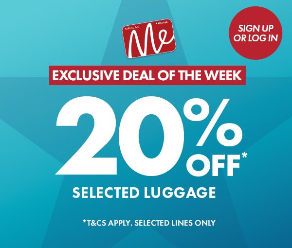 20% Off* Selected Luggage