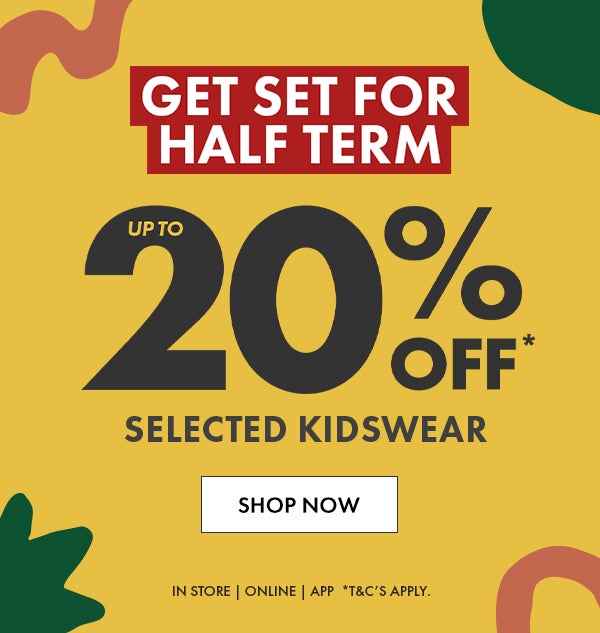 Up To 20% Off Selected Kidswear