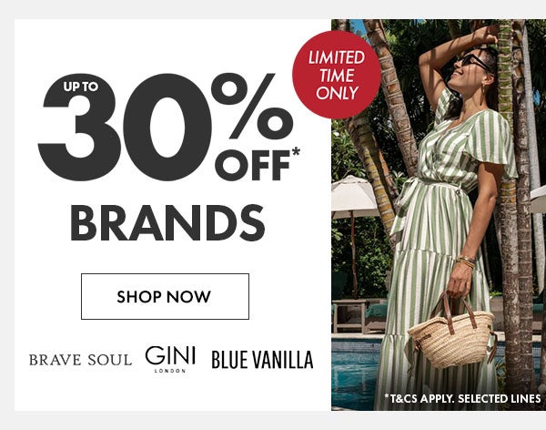 Up to 30% off brands*