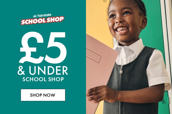 All year round school shop. £5 & under school shop. shop now