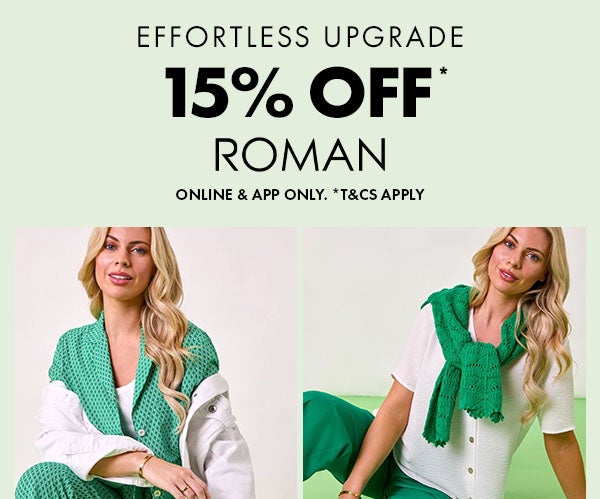 15% off* Roman. Online & app only. *T&Cs apply