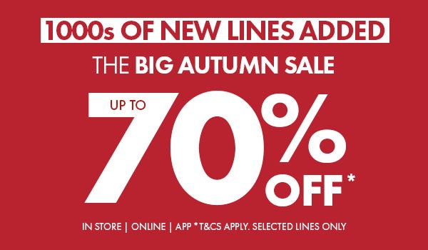 Up To 70% Off* Women's, Men's, Kids' & Home