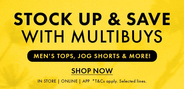 Stock Up & Save With Multibuys on Men's Tops, Jog Shorts & More