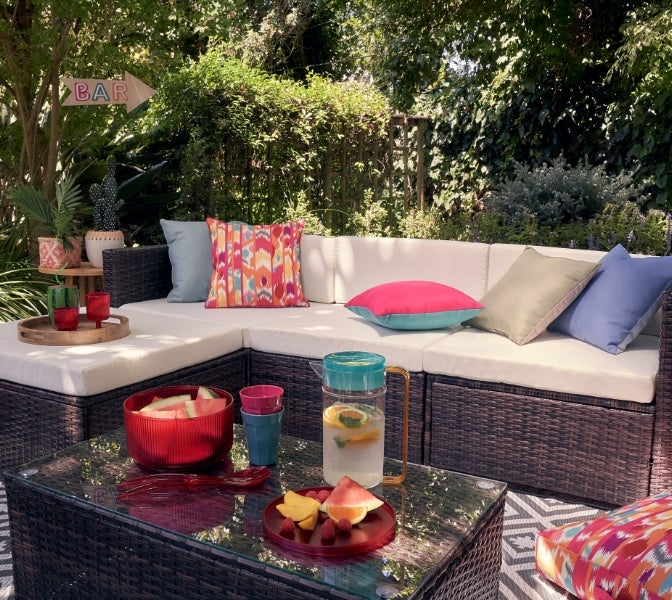 Create a seating area with garden furniture