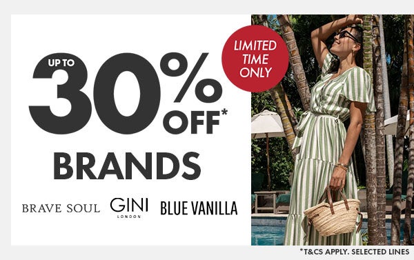 Up to 30% off brands*