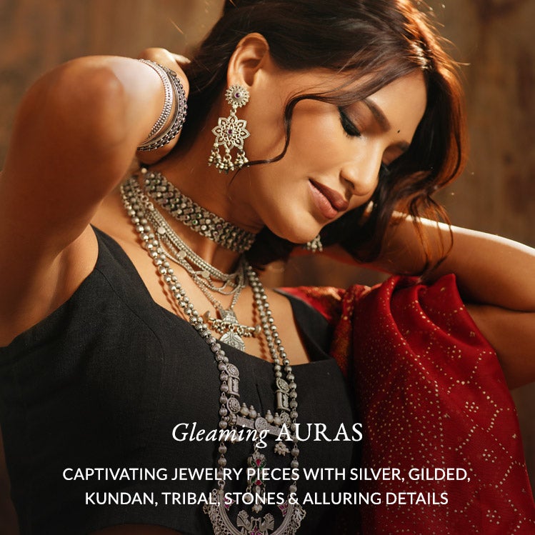 Captivating Jewelry Pieces with Silver, Gilded, Kundan, Tribal Tones & details