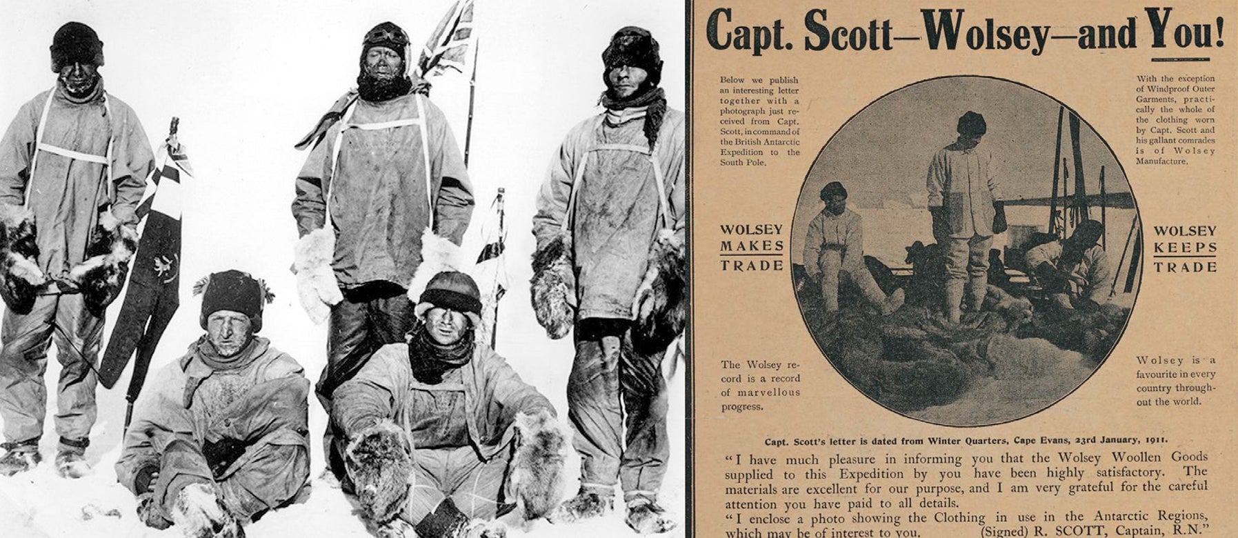 Published article on Captain Scott endorsing Wolsey for the race to reach south pole